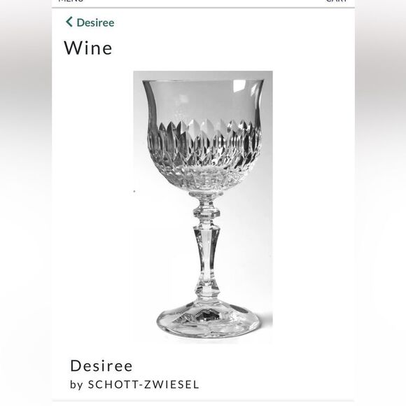 Schott-Zwiesel Desiree collection Crystal Wine Glass 6 5/8 Clear Cut SCZDES - Picture 3 of 3